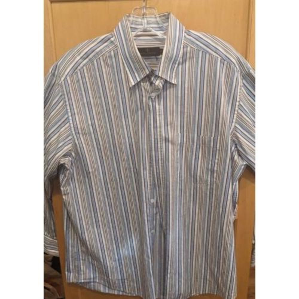 bugatchi uomo‎  men shirt long sleeve button down Striped Size Xl